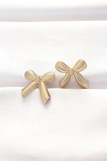 Mey İthalat® Pirinç Gold Renk Fiyonk Küpe