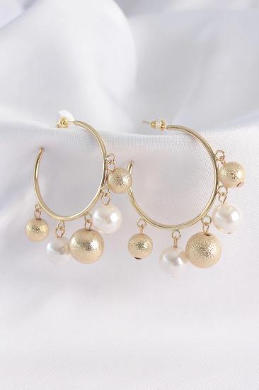 Mey İthalat® Pirinç Gold Renk Topçuk Model Halka Küpe