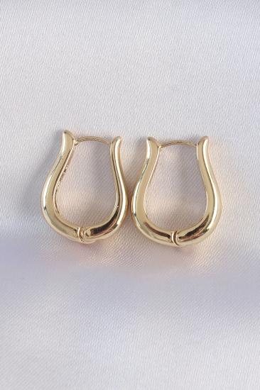 Mey İthalat® Pirinç Gold Renk İçi Boş Gül Küpe