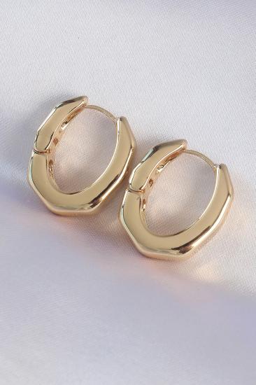 Mey İthalat® Pirinç Gold Renk Kalın Kemik Model Küpe
