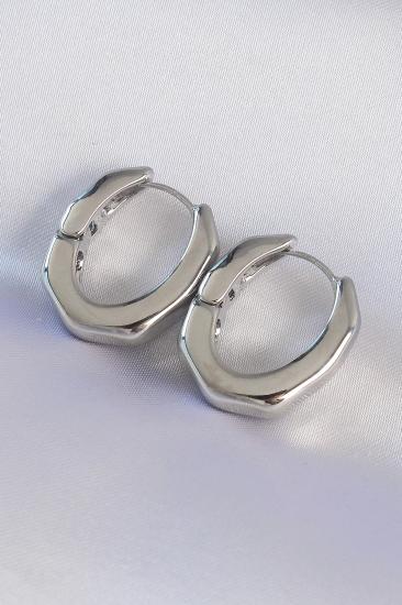 Mey İthalat® Pirinç Gümüş Renk Kalın Kemik Model Küpe