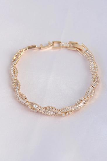 Mey İthalat® Vip Seri Pirinç Zirkon Taşlı Gold Renk Sarmal Model Bileklik