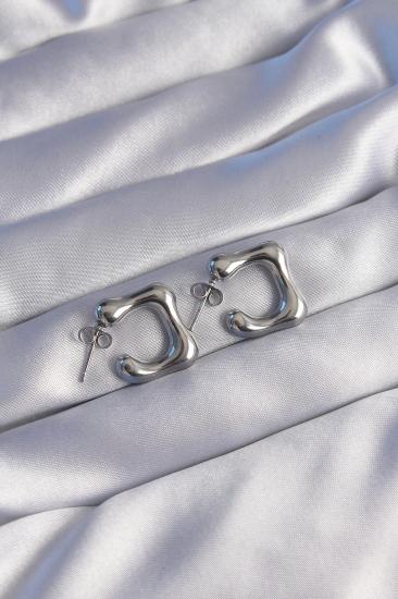 Mey İthalat® 316L Çelik Gümüş Renk Minimal Bubble Küpe
