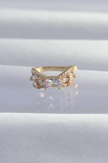 Mey İthalat® Pirinç Gold Renk Zirkon Taş Kaplama Earcuff Küpe