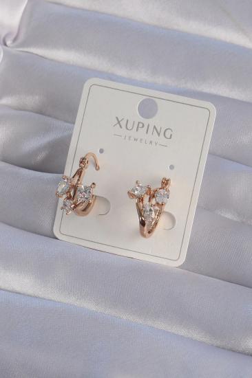 Mey İthalat® XUPİNG Rose Renk Zirkon Taşlı Halka Küpe