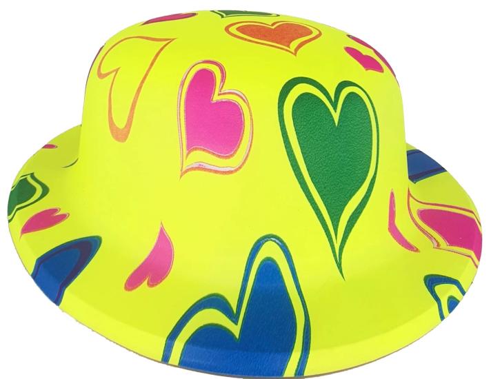 Mey İthalat® Plastik Neon Desenli UV Işık Parti Şapkası Sarı 1 Adet