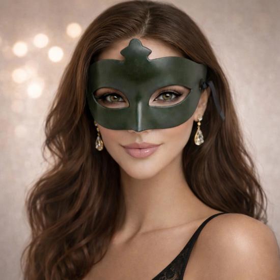 Mey İthalat® Haki Yeşil Gizemli Masquerade Maskesi