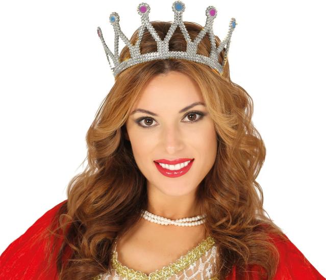 Mey İthalat® Rönesans Kostümlü Kraliyet Ortaçağ Gümüş Kraliçe Prenses Tacı