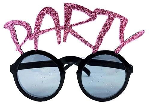 Mey İthalat® Party Yazılı Simli Pembe Renk Parti Gözlüğü 15x7 cm