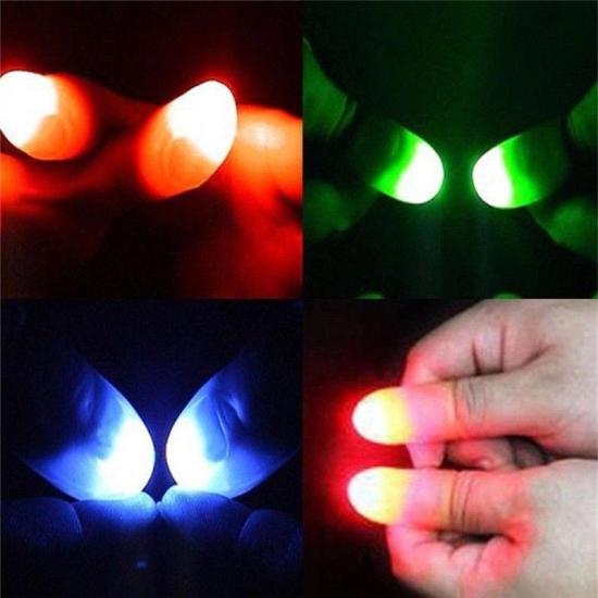 Mey İthalat® Led Işıklı Renkli Sihirli Parmak Işıklı Parmak Şaka Parmak 1 Adet