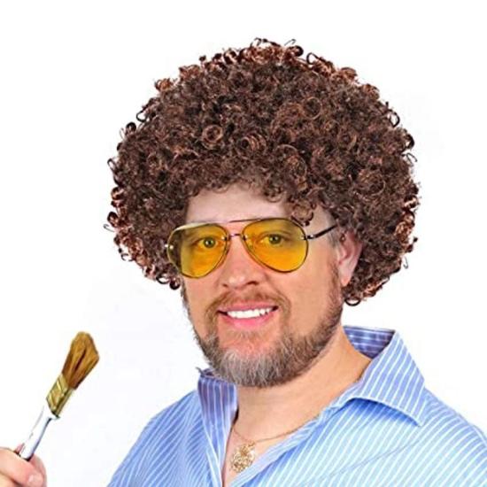 Mey İthalat® Bob Ross Bonus Peruk Kahverengi Renk 120 gr
