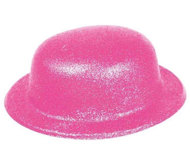Mey İthalat® Pembe Renk Simli Melon Yuvarlak Parti Şapkası 24x26 cm