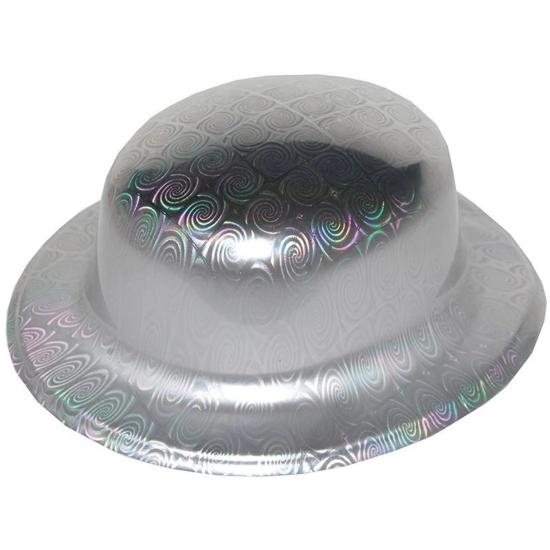 Mey İthalat® Gümüş Renk Hologramlı Plastik Yuvarlak Melon 27x24 cm