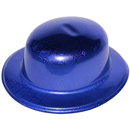 Mey İthalat® Mavi Renk Hologramlı Plastik Yuvarlak Melon 27x24 cm