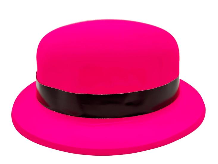 Mey İthalat® Neon Partisi Pembe Renk Melon Plastik Parti Şapkası
