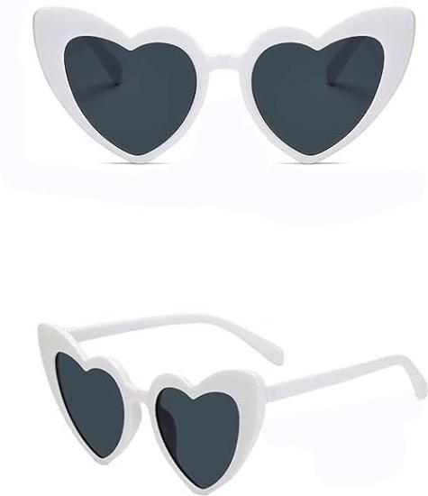 Mey İthalat® Beyaz Renk Kalp Gelin Düğün Gözlüğü 15x5 cm