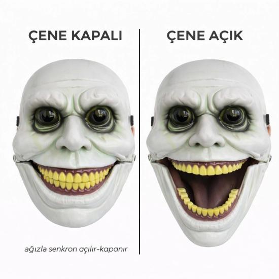 Mey İthalat® Hareketli Çene Mekanizmalı Korku Maskesi Yeşil