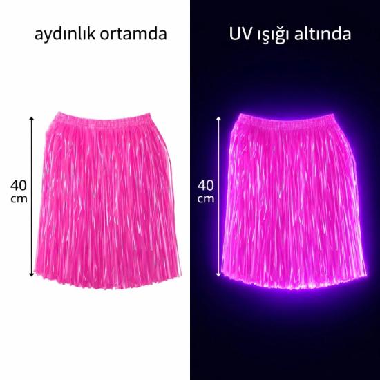 Mey İthalat® Neon Pembe Hawaii Parti Eteği 40 cm