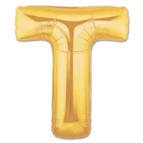 Mey İthalat® T Harf Folyo Balon Altın Renk  40 inç