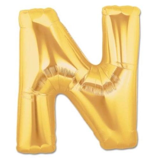 Mey İthalat® N Harf Folyo Balon Altın Renk  40 inç
