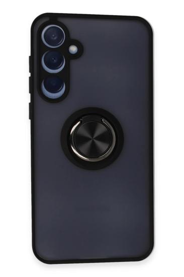 Mey İthalat®  Samsung Galaxy A15 4G Kılıf Montreal Yüzüklü Silikon Kapak - Siyah
