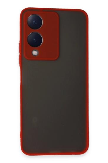 Mey İthalat®  Vivo Y17S Kılıf Montreal Silikon Kapak - Kırmızı