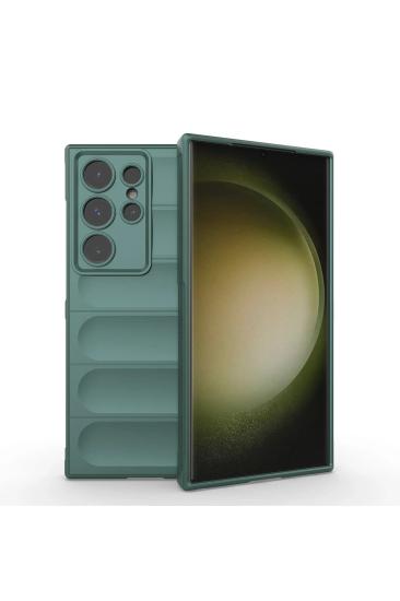 Mey İthalat®  Samsung Galaxy S24 Ultra Kılıf Optimum Silikon - Koyu Yeşil