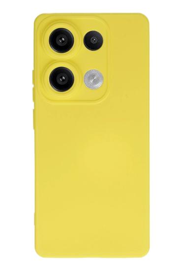 Mey İthalat®   Redmi Note 13 Pro 4G Kılıf Nano içi Kadife Silikon - Sarı