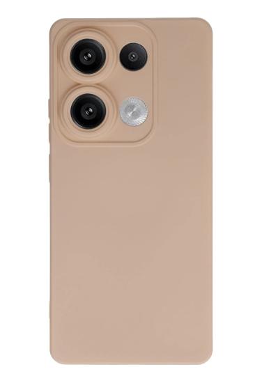 Mey İthalat®   Redmi Note 13 Pro 4G Kılıf Nano içi Kadife Silikon - Pudra
