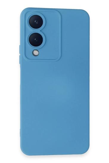 Mey İthalat®  Vivo Y17S Kılıf Nano içi Kadife Silikon - Mavi