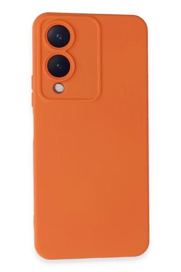 Mey İthalat®  Vivo Y17S Kılıf Nano içi Kadife Silikon - Turuncu