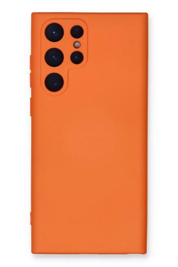 Mey İthalat®  Samsung Galaxy S24 Ultra Kılıf Nano içi Kadife Silikon - Turuncu