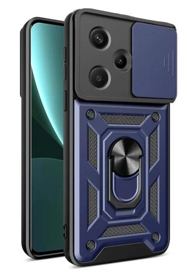Mey İthalat®   Redmi Note 13 Pro Plus Kılıf Pars Lens Yüzüklü Silikon - Lacivert