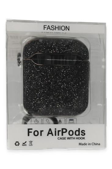 Mey İthalat®  Airpods 2 (2.nesil) Spell Simli Kılıf - Siyah
