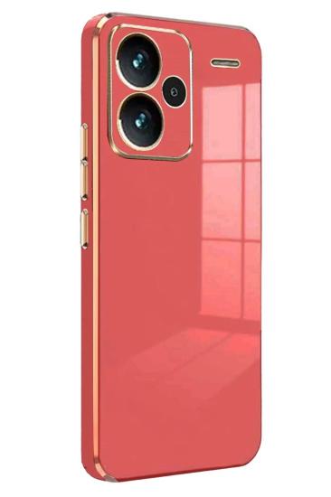 Mey İthalat®   Redmi Note 13 Pro Plus Kılıf Volet Silikon - Kırmızı