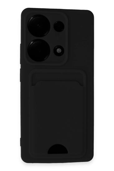 Mey İthalat®   Redmi Note 13 Pro 4G Kılıf Kelvin Kartvizitli Silikon - Siyah