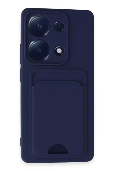 Mey İthalat®   Redmi Note 13 Pro 4G Kılıf Kelvin Kartvizitli Silikon - Lacivert