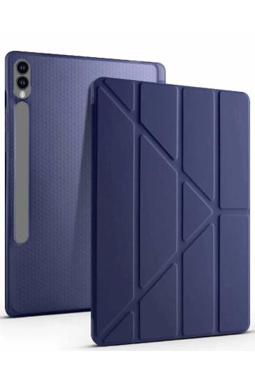 Mey İthalat®  Samsung Galaxy X610 Tab S9 FE Plus 12.4 Kılıf Kalemlikli Mars Tablet Kılıfı - Lacivert