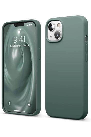Mey İthalat®  iPhone 14 Kılıf First Silikon - Koyu Yeşil