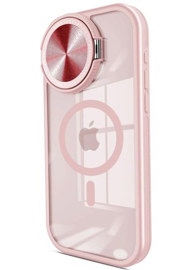 Mey İthalat®  iPhone 14 Pro Max Kılıf Teleskop Lens Magsafe Silikon Kapak - Pembe