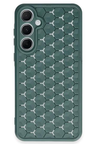 Mey İthalat®  Samsung Galaxy A15 4G Kılıf Petek Silikon Kapak - Koyu Yeşil