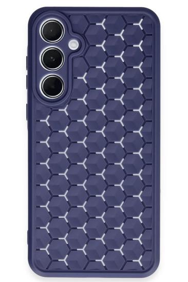 Mey İthalat®  Samsung Galaxy A35 5G Kılıf Petek Silikon Kapak - Lacivert