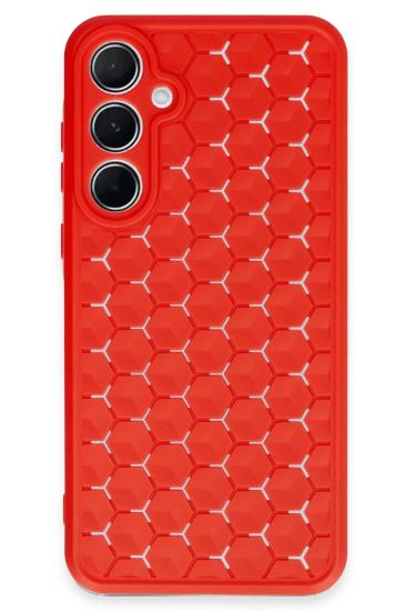 Mey İthalat®  Samsung Galaxy A35 5G Kılıf Petek Silikon Kapak - Kırmızı