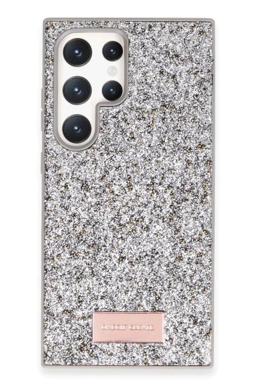 Mey İthalat®  Samsung Galaxy S23 Ultra Bright Simli Kapak - Gümüş