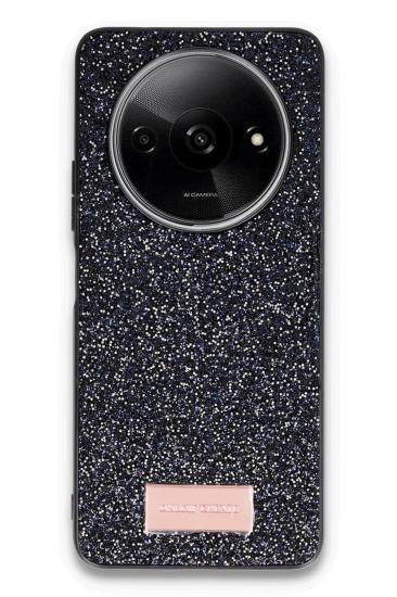 Mey İthalat®   Redmi A3 4G Bright Simli Kapak - Siyah