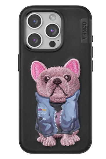Mey İthalat®  iPhone 15 Pro Cute Desenli Kapak - Siyah