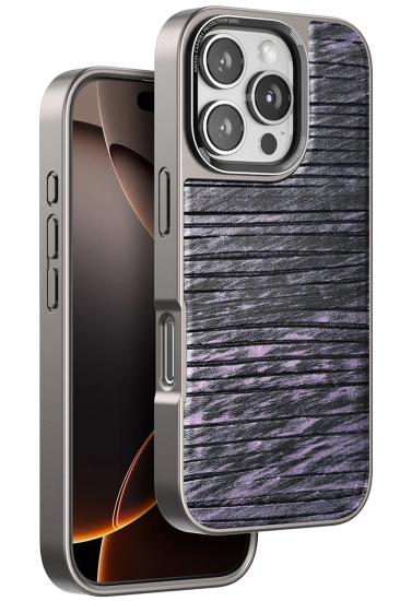 Mey İthalat®  iPhone 16 Pro Max Wave Kapak - Derin Mor