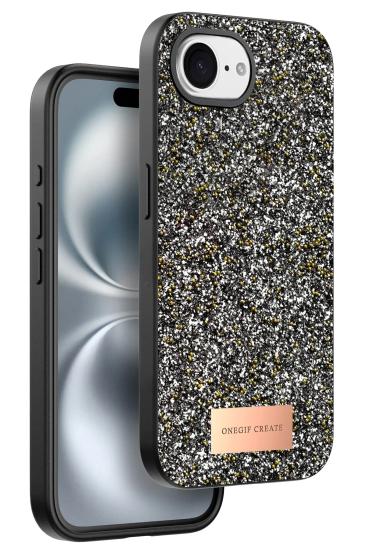Mey İthalat®   iPhone 16E Bright Simli Kapak - Gümüş