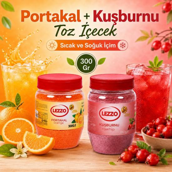 Portakal + Kuşburnu Toz Içecek ( Sıcak ve Soğuk İçim) 300 Gr