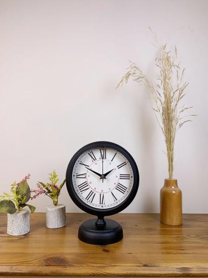 Siyah Metal Modern Masa Saati 25×20 cm